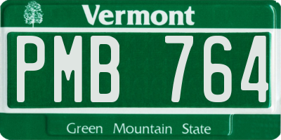 VT license plate PMB764