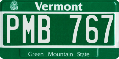 VT license plate PMB767