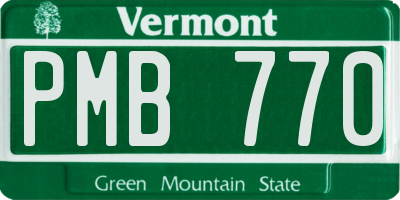 VT license plate PMB770