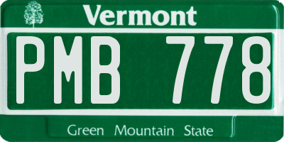 VT license plate PMB778
