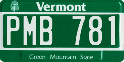 VT license plate PMB781