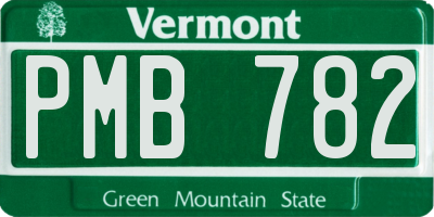 VT license plate PMB782