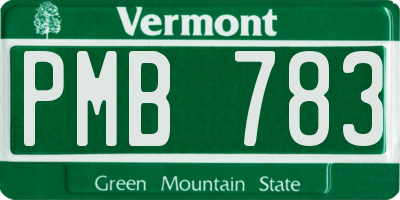 VT license plate PMB783