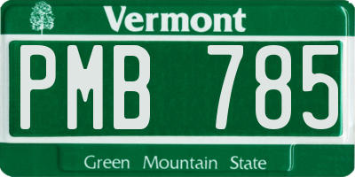 VT license plate PMB785