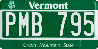 VT license plate PMB795