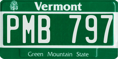 VT license plate PMB797