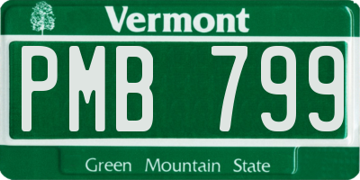 VT license plate PMB799