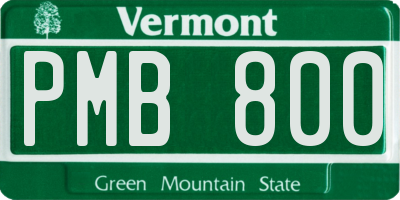 VT license plate PMB800