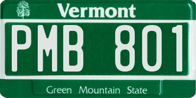 VT license plate PMB801