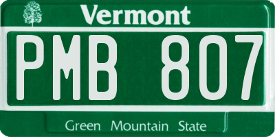 VT license plate PMB807