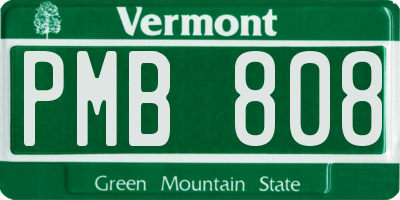 VT license plate PMB808