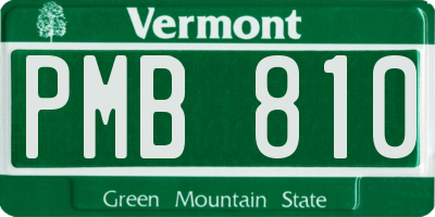 VT license plate PMB810