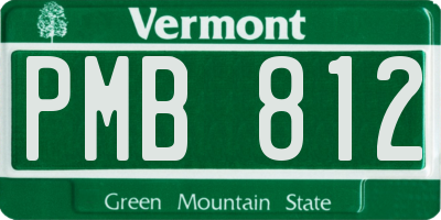 VT license plate PMB812