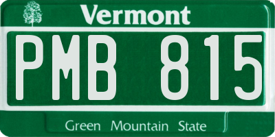 VT license plate PMB815