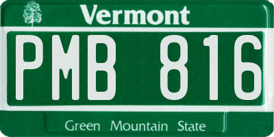 VT license plate PMB816