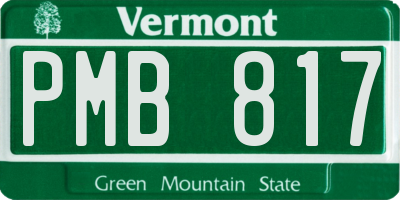 VT license plate PMB817