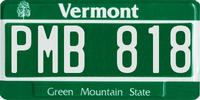 VT license plate PMB818