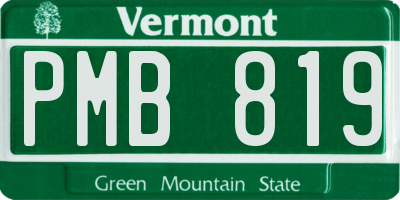 VT license plate PMB819