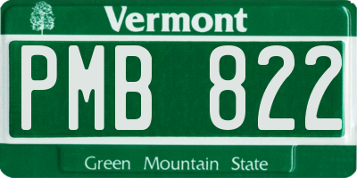 VT license plate PMB822