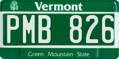 VT license plate PMB826