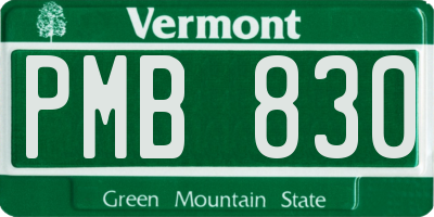 VT license plate PMB830