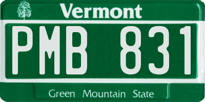VT license plate PMB831