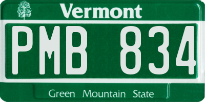 VT license plate PMB834