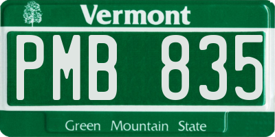 VT license plate PMB835