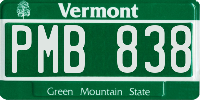 VT license plate PMB838
