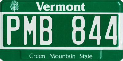 VT license plate PMB844