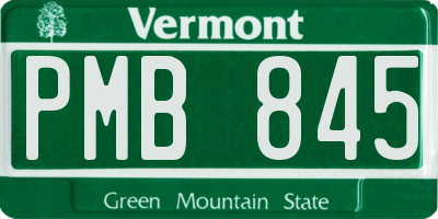 VT license plate PMB845