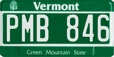 VT license plate PMB846