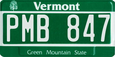 VT license plate PMB847