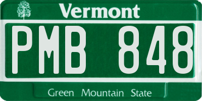 VT license plate PMB848