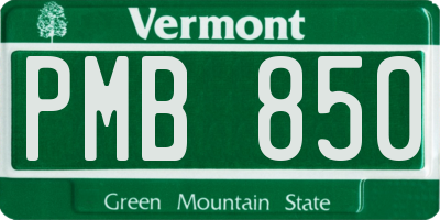 VT license plate PMB850