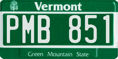 VT license plate PMB851