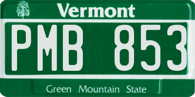 VT license plate PMB853