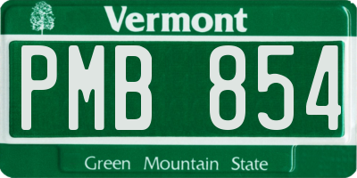 VT license plate PMB854