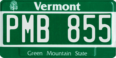 VT license plate PMB855