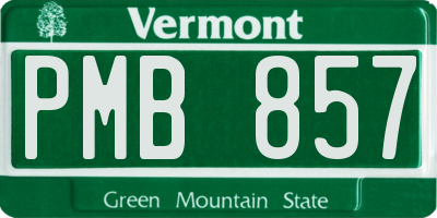 VT license plate PMB857