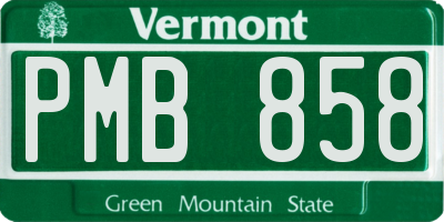 VT license plate PMB858