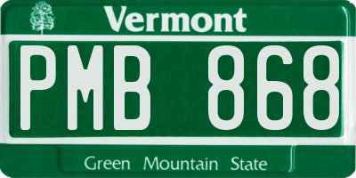 VT license plate PMB868