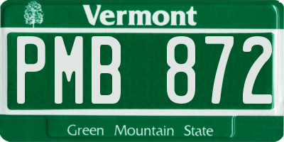 VT license plate PMB872