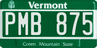 VT license plate PMB875