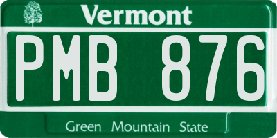 VT license plate PMB876