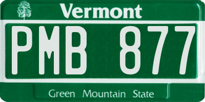 VT license plate PMB877
