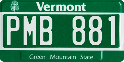 VT license plate PMB881