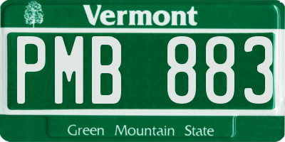 VT license plate PMB883
