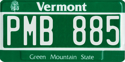 VT license plate PMB885