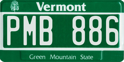 VT license plate PMB886
